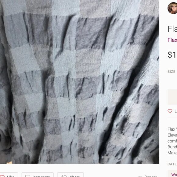 Flax Women's Blue Textured Long Sleeve Top Size L  Oversized  could fit XXL - Picture 5 of 5